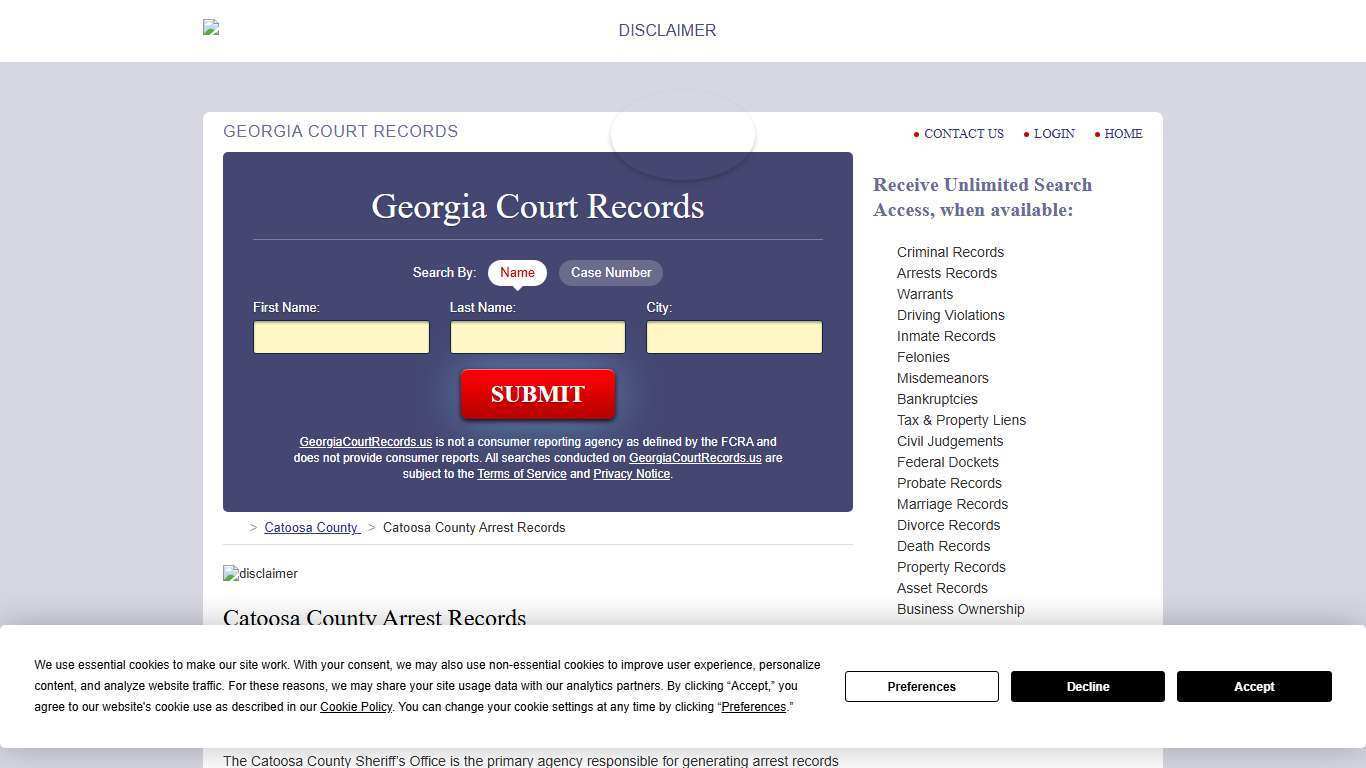 Catoosa County Arrest Records | GeorgiaCourtRecords.us